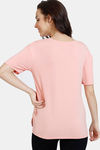 Zivame Lounge Knit Poly Lounge Top - Coral Cloud — thumbnail 3